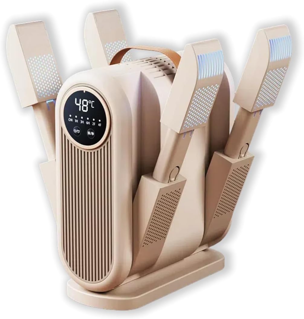 Shoe Dryer with 360°Heat Blower,Dries 4 Shoes at Once and Odor Removal for Sneaker,Boots,Gloves,and Hats,360min Timer