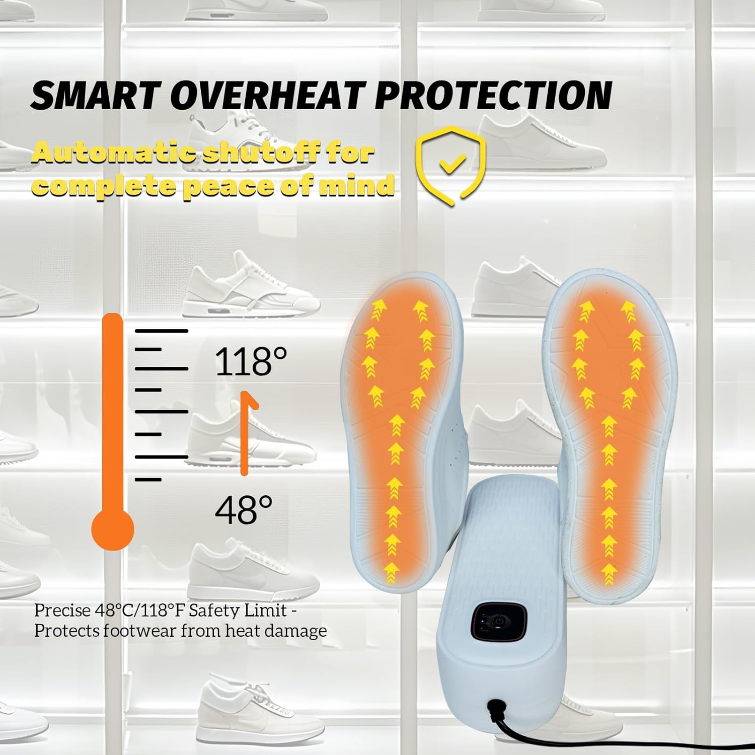 Boot Dryer Shoe Dryer, Glove Dryer and Boot Warmer Heat Blower, with Intelligent Timer(30-60-120min) for Work Boot Ski Sneaker 90° Bendable Adjustable(White) - Image 2