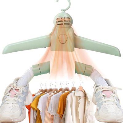 Portable Clothes Dryer - Electric Clothes Dryer Rack with Quick-Drying, Mini Dryer with Retractable Shoe Tube, Adjustable Temperature Low Noise, For Apartments, RVs, And Dormitories (Green)